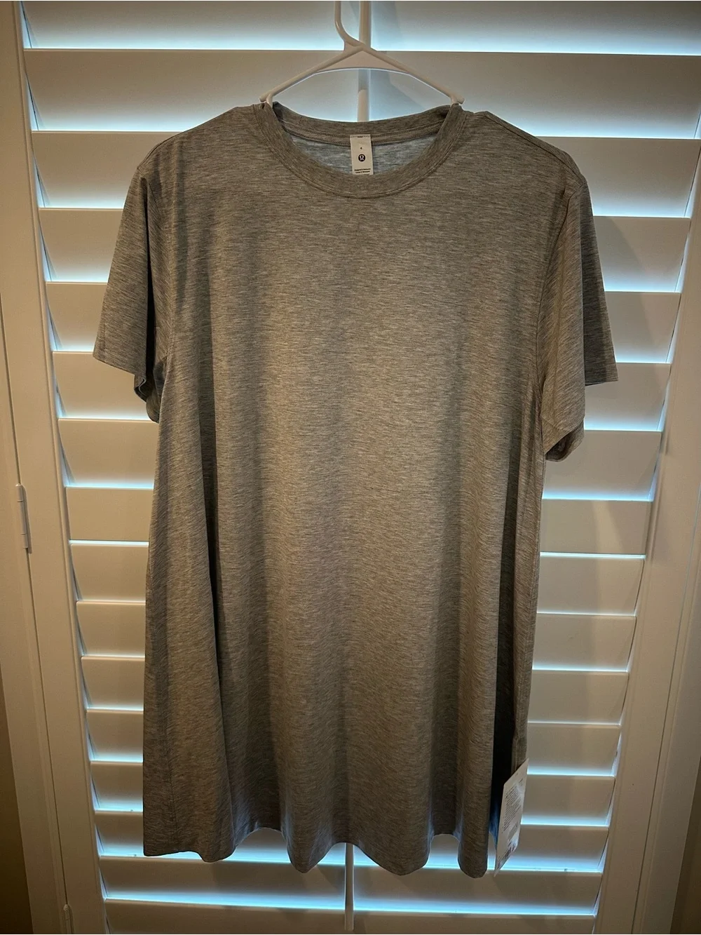 lululemon athletica Light Gray Short Sleeve T-Shirt Mini Dress